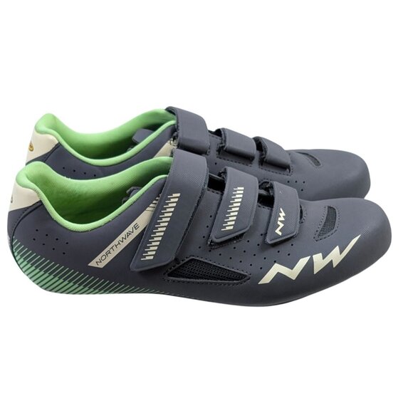 Northwave Core WMN Womens 8.5 Cycling Shoes Gray Green Hook Loop Closure EUC - Picture 2 of 8